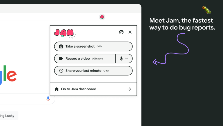 Jam is the fastest way to send bugs to screenshot.