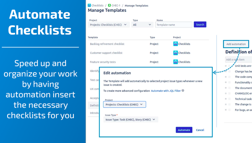 Automate checklists to speed the your work