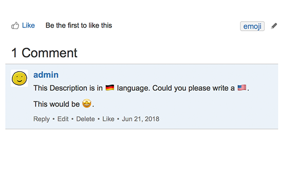 Automatic conversion in the page comment editor.