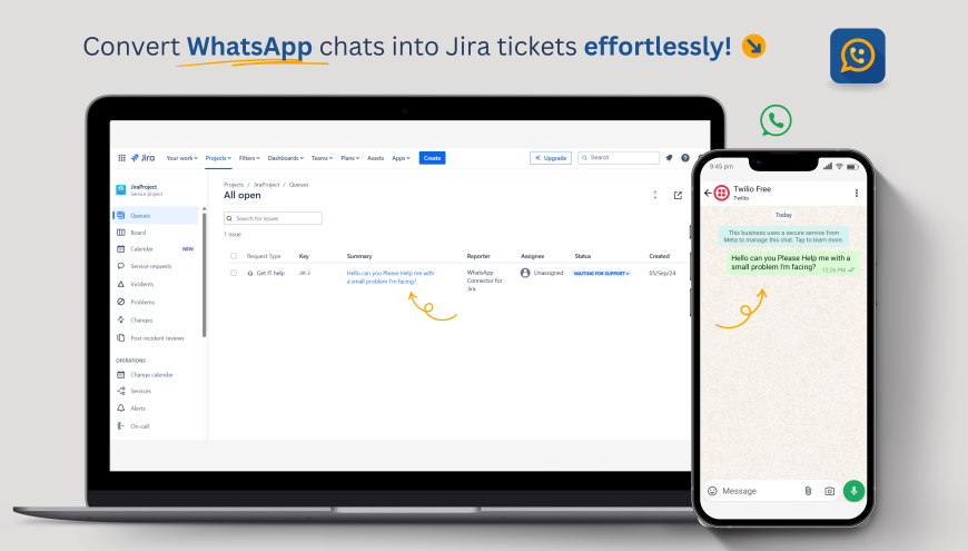 Convert WhatsApp chats into Jira tickets effortlessly