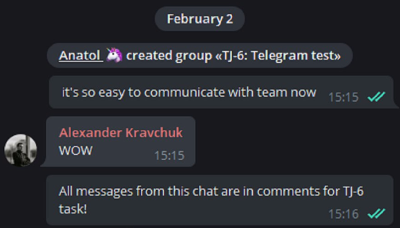 Chat in Telegram