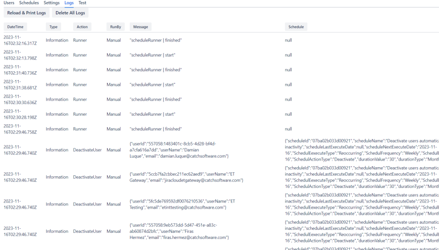 Audit Log for Enhanced Security