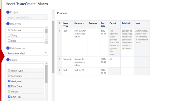 Parametrize your IssueCreate table as you wish.