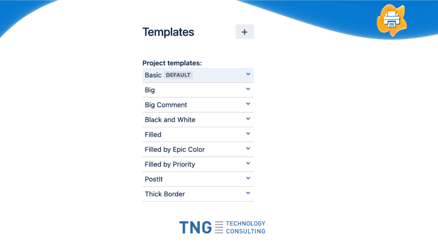 Issue Printer for Jira ships with a lot of default templates. Just start with one of the default templates that come out-of-the-box.
