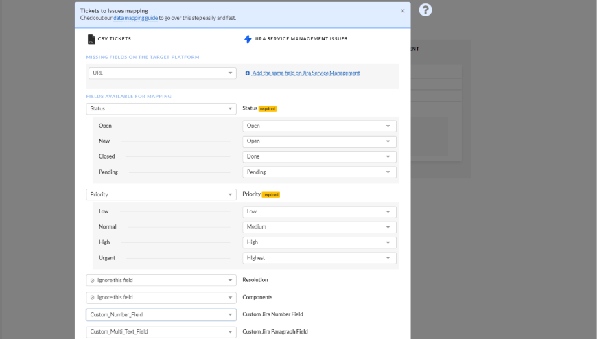 Import custom fields and attachments