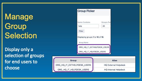 Manage Group Selection List