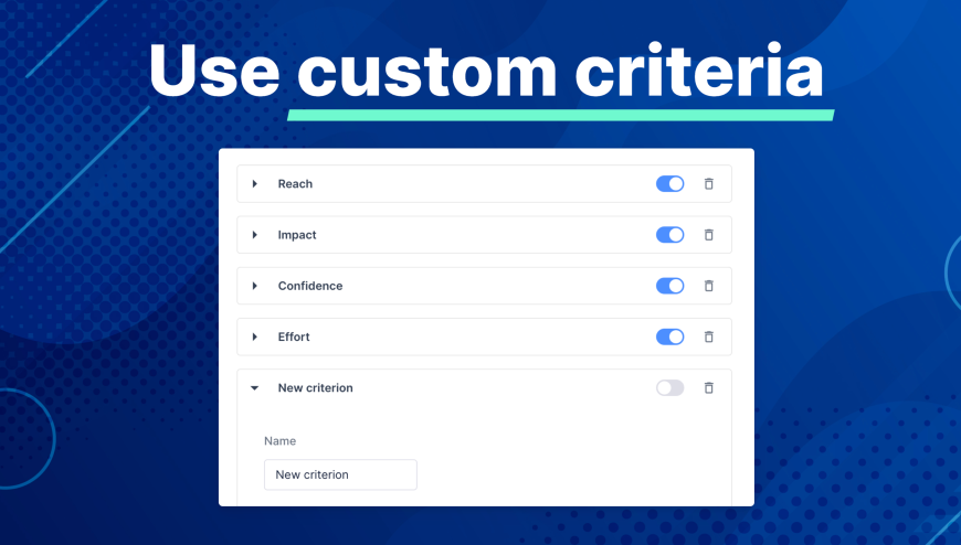 Use custom criteria