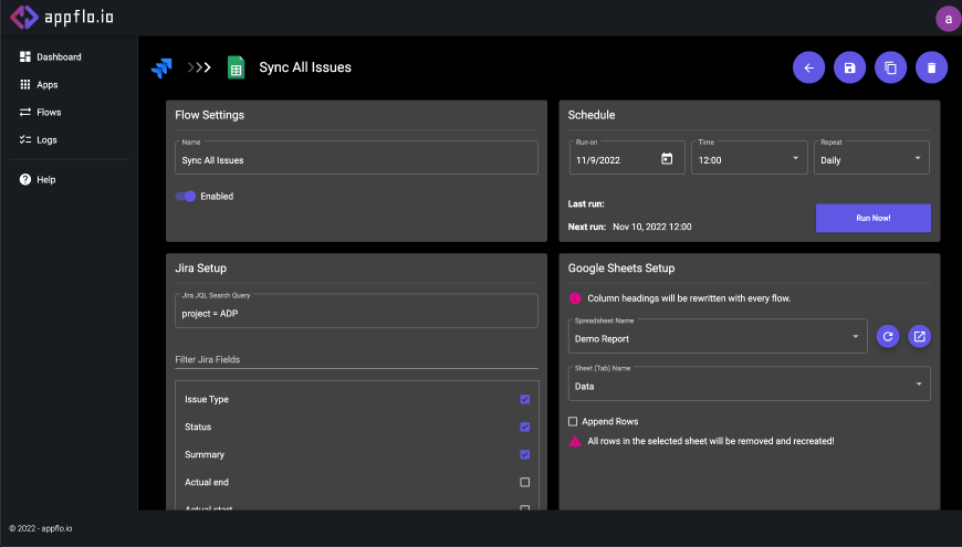 Flexible sync options