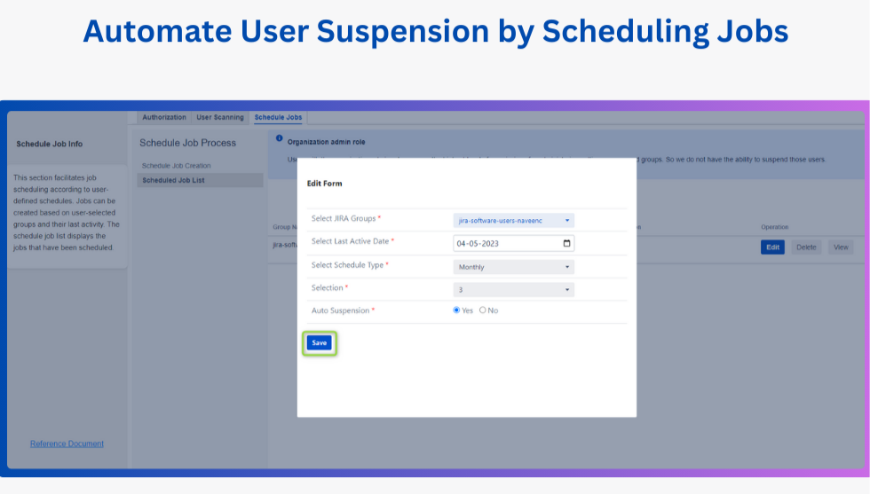 Automate User Suspension by Scheduling Jobs