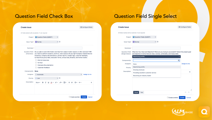 Select List (Single Choice) & Checkbox