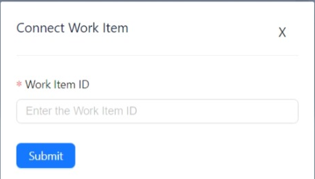 Enter the existing Azure DevOps Work Item ID and click Submit.