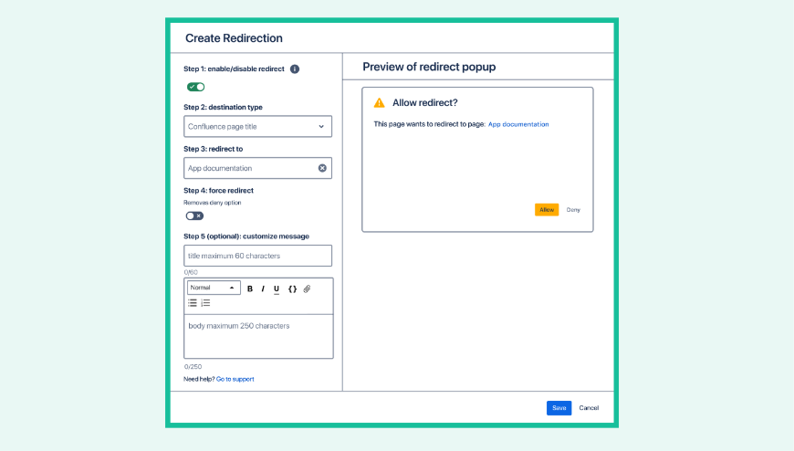 How to implement a Confluence redirect