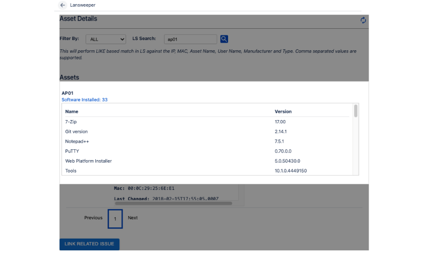 Installed Software & Vulnerability data available