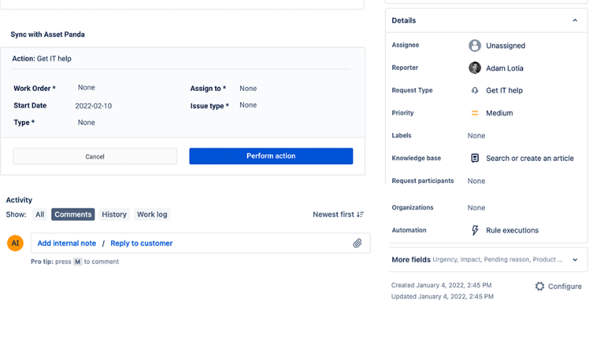 Asset Detail in Jira