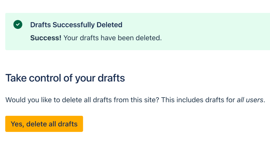 Delete Drafts in One Click