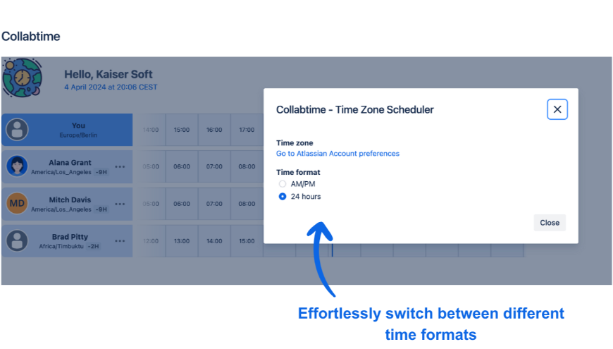 Easily switch between time formats