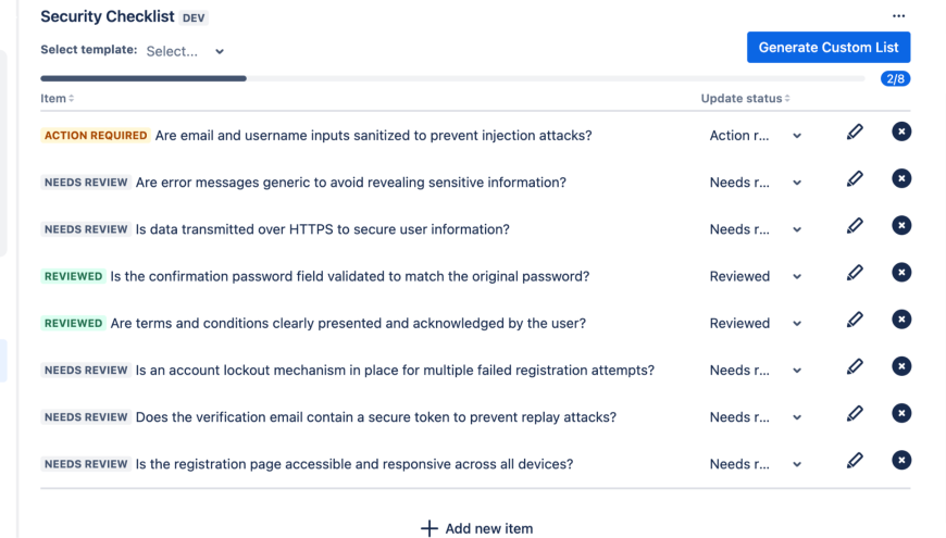 Use AI to generate custom checklists