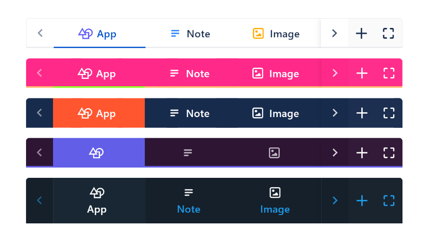 Add tabs with apps, notes, images and more!