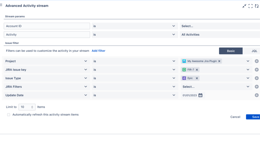 Advanced filtering capabilities