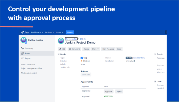 Control your development pipeline with approval