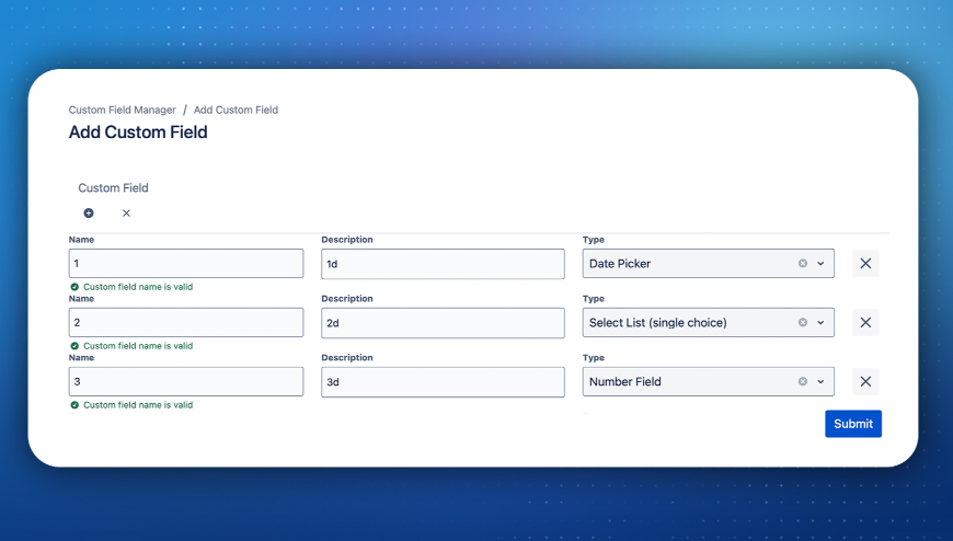 Add multiple Custom Fields & Contexts