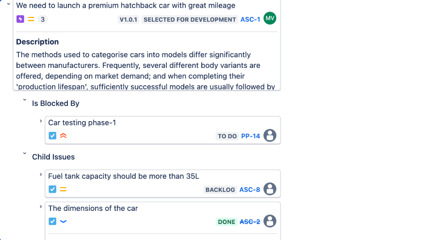 Unified Linked Issue View (Hierarchical View)