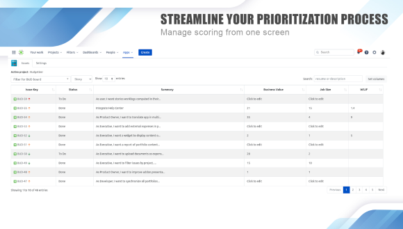 Priority Scoring Calculator facilitates the prioritization process by allowing viewing and scoring of multiple projects issues on one screen only.