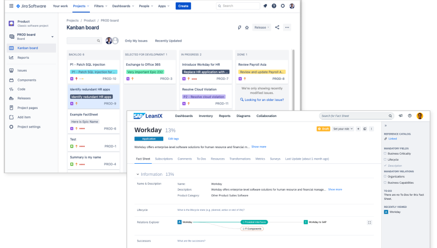 Track status updates live in SAP LeanIX