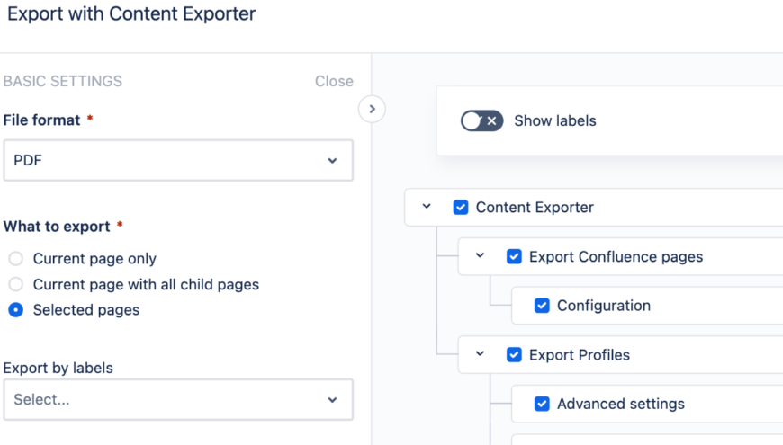 Export Filtered Page Tree