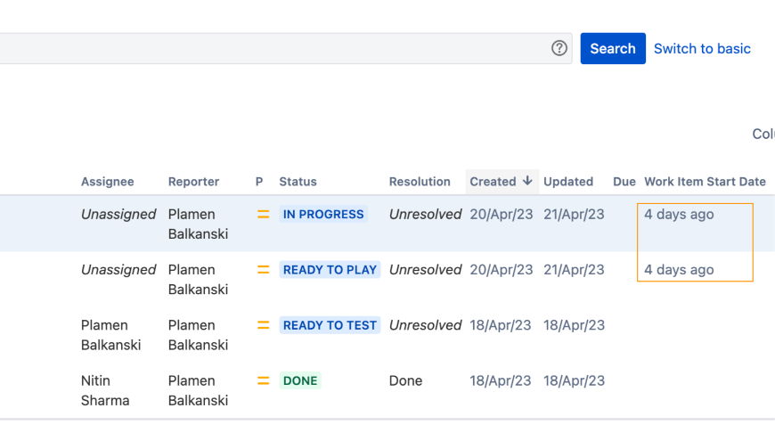 Work item essentials in query