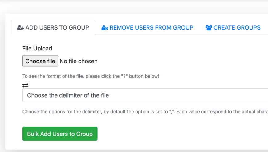 The add user to group feature