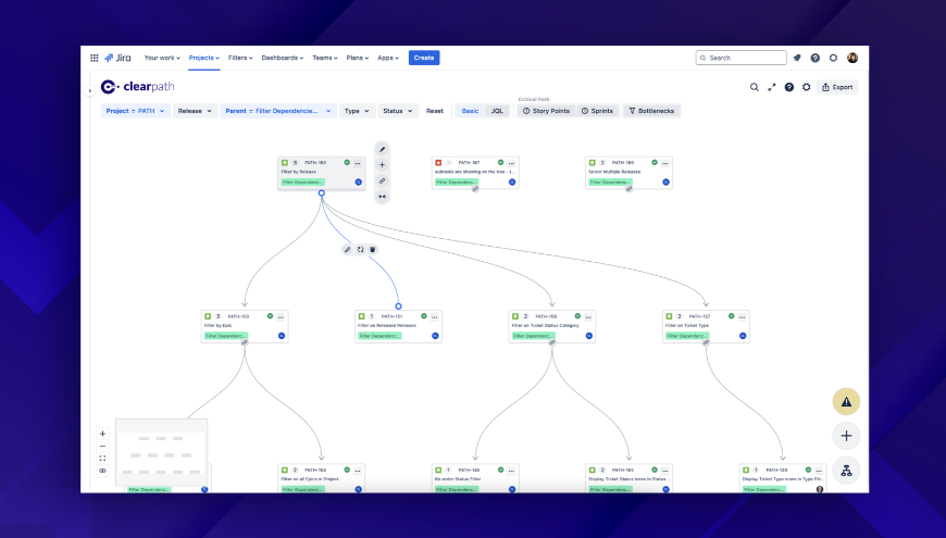 Easy Issue Visualization of the Work Items Under a Selected Parent