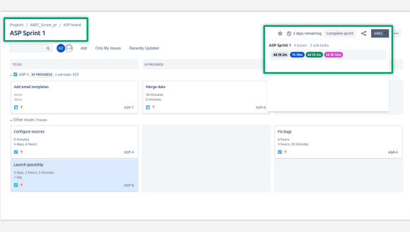 Here you can view the additional feature that calculates the total remaining estimated time of all tickets at the dashboard, including sub-tasks.