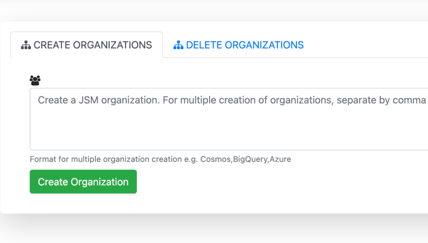 Create JSM organizations