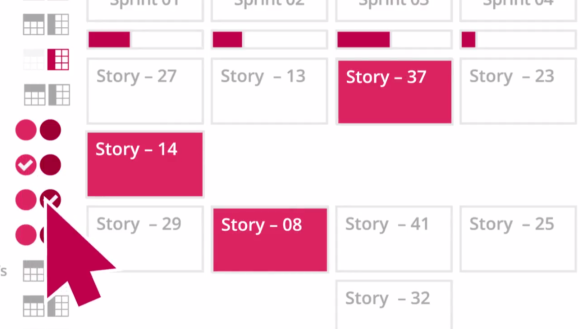 Have all your stories at a glance - no paging and no lengthy reloading. Plan the road map and keep track of the big picture. Create a cross project map and have multiple projects at a glance.