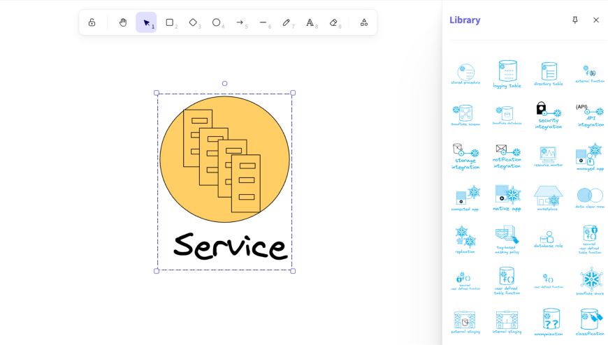 Creating a diagram using "Excalidraw".