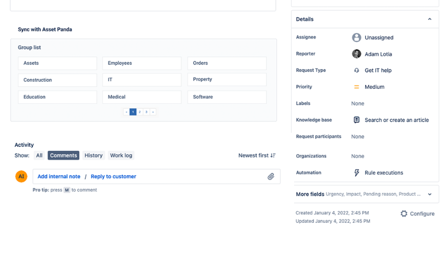 Group view in Jira