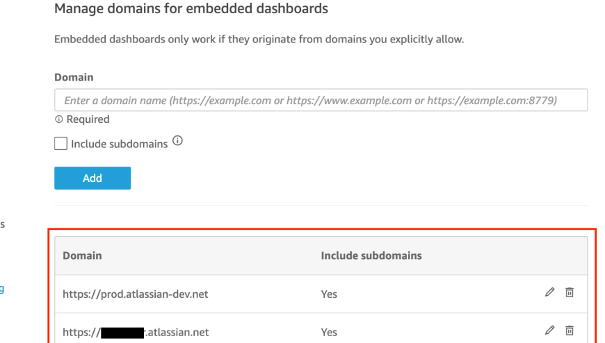 Configure QuickSight for embedding on Confluence