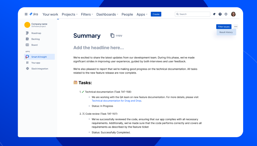 Share the well-structured and formatted updates