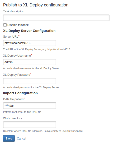 Publish to XL Deploy