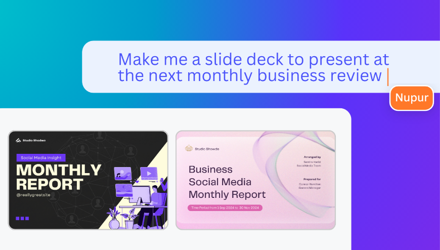 Ditch dull decks! Get custom slides powered by AI.