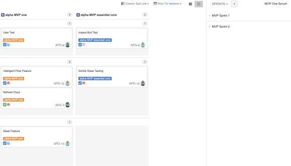 Canvas' Plan mode adds an extra dimension to your Jira boards, a planning area on the right side. Easily plan in this area your sprints, releases or components, while the Product Backlog is refined on the left as normal.