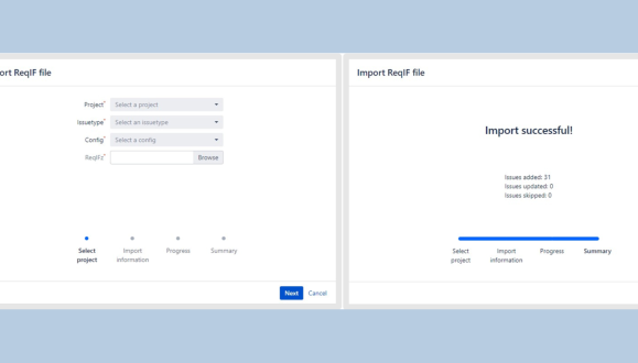 Import of all information including attachments