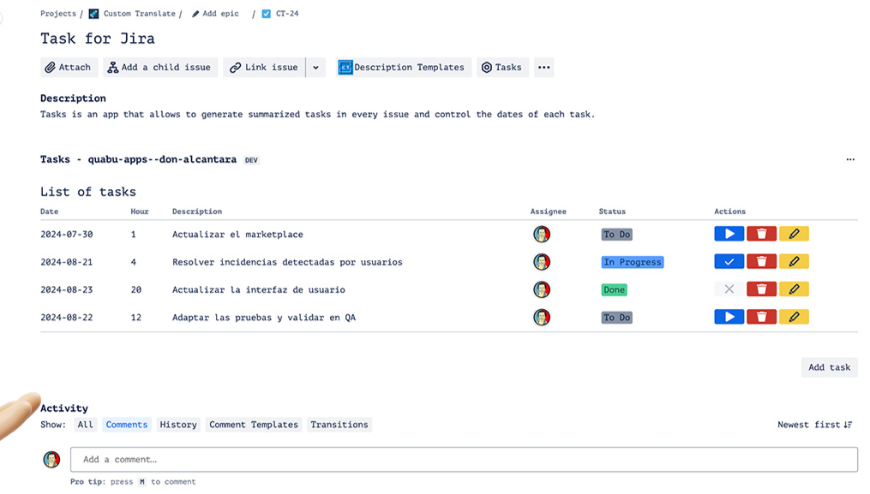 Get a clear overview of all tasks within an issue. Easily track the progress of each task, see who is responsible, and ensure that all components of the issue are moving forward.