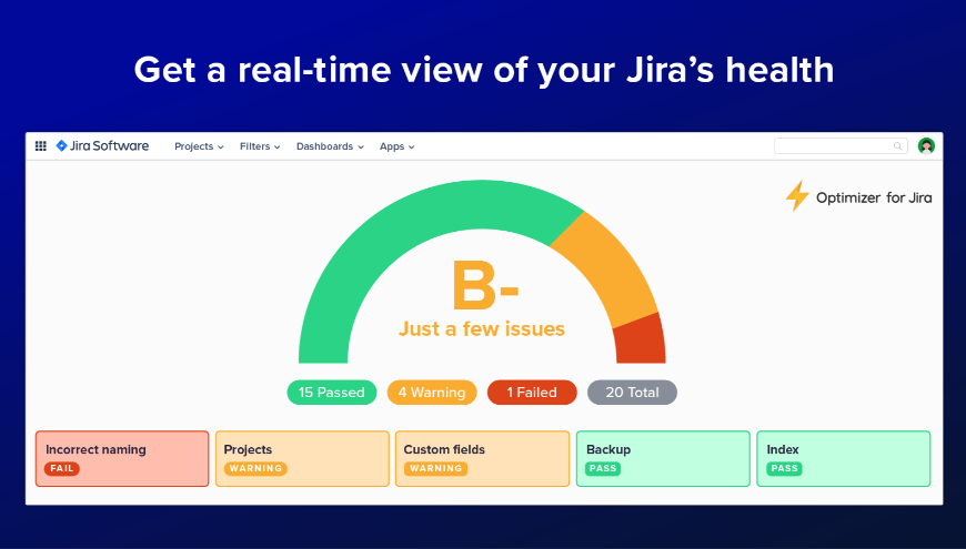 Use built-in health checks to identify the best areas for improvement. These will save you time and help you get to work on making the most meaningful changes.