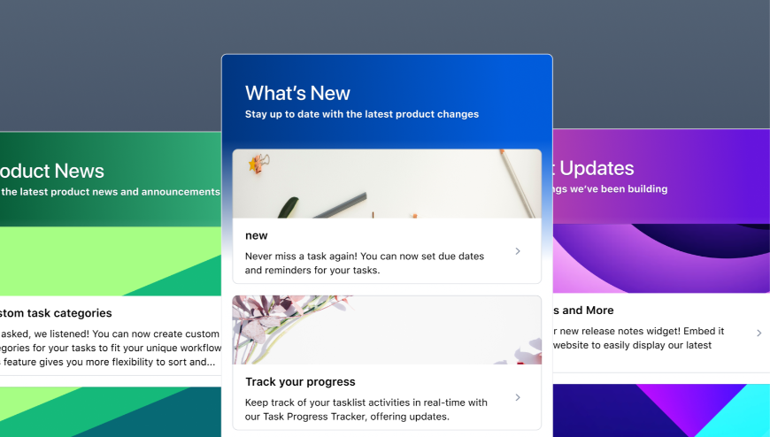 Publish your release notes and roadmaps to your website, app, Confluence, or Slack in just a few clicks.