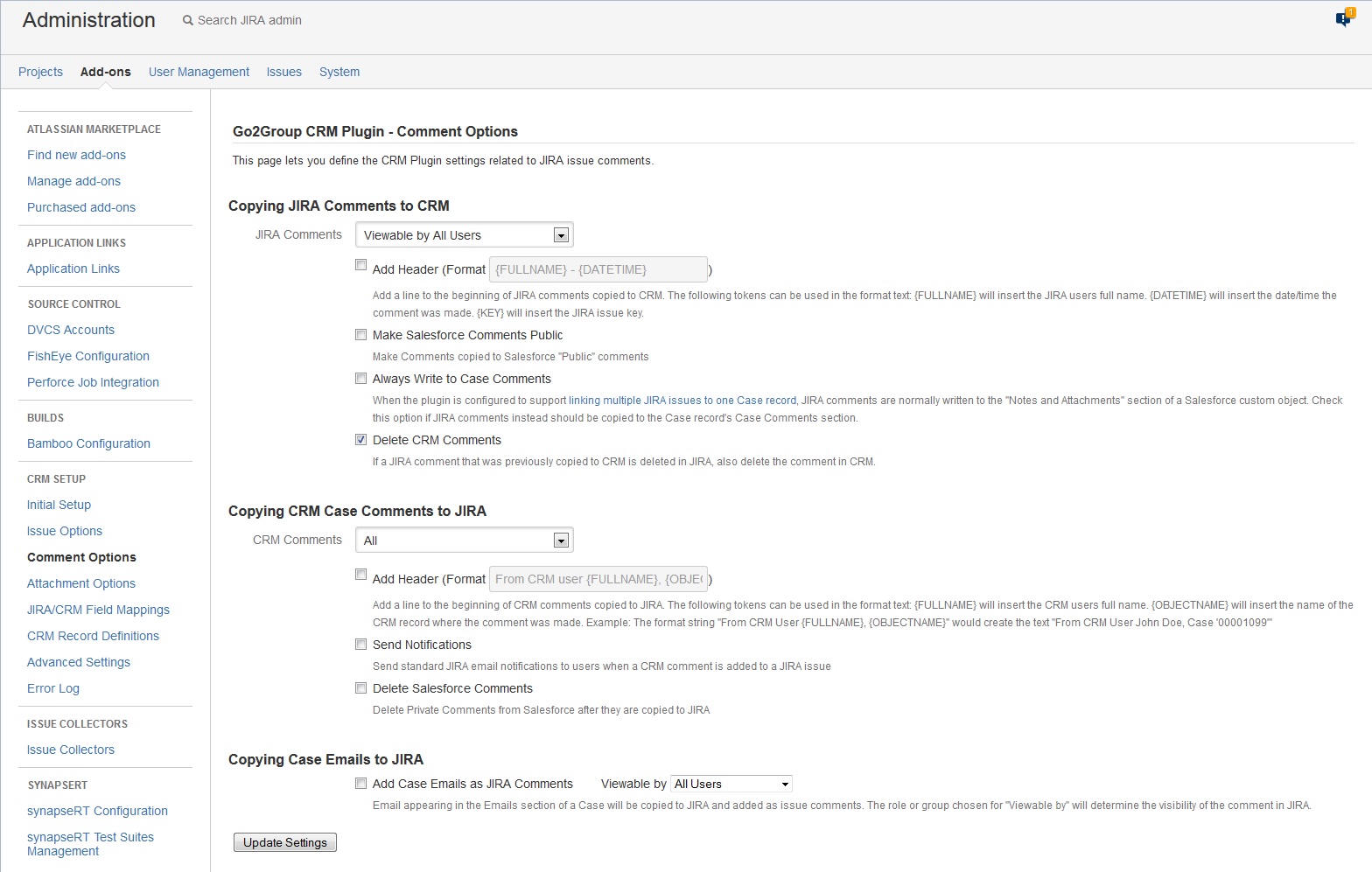 Extensive control of comments & attachments
