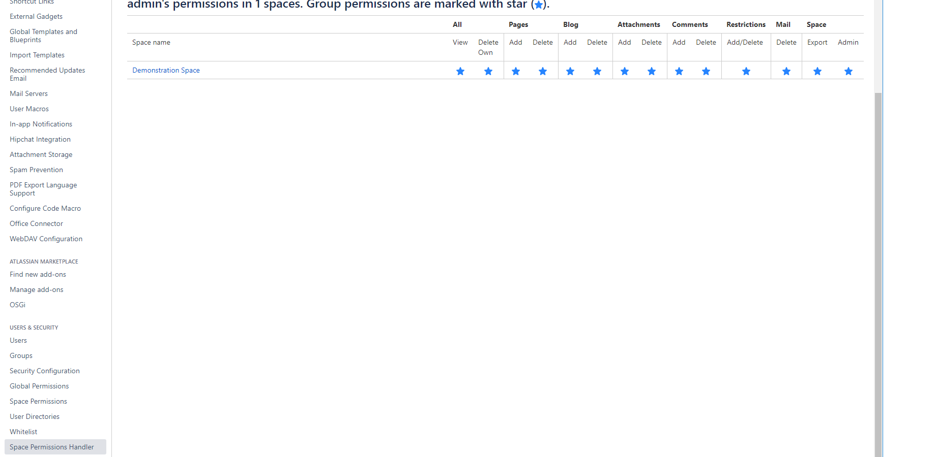 Available from Admin Console under Users & Security section