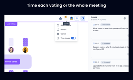 Time each voting or the whole meeting