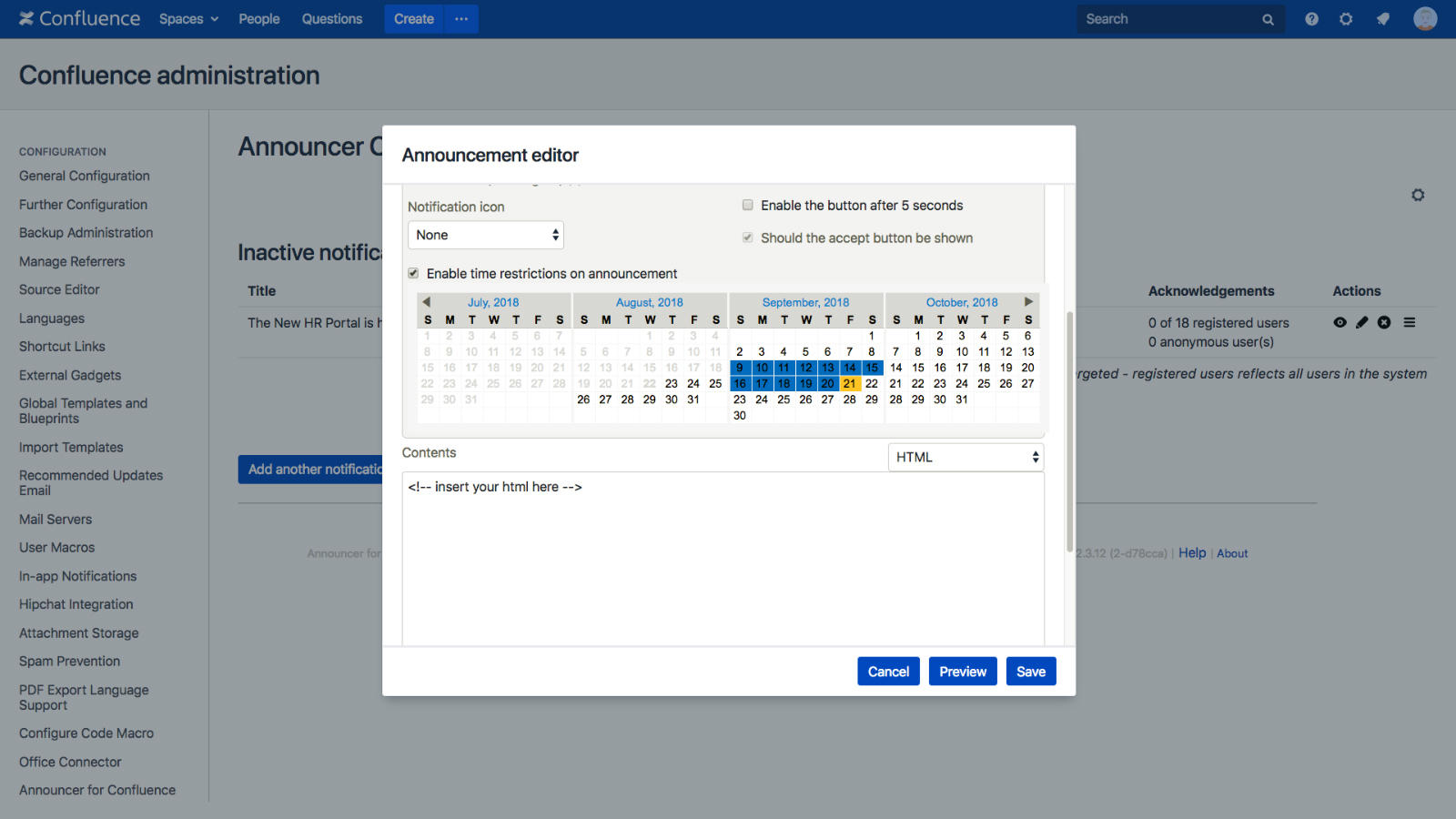 Schedule announcements and target the right users